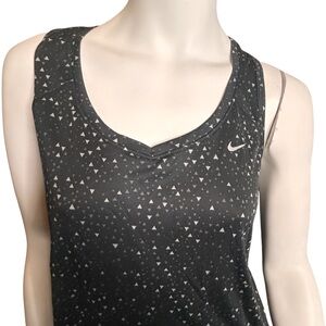 NWT NIKE Women’s Large DRI-FIT Running Tank Razorback Black Triangle Print